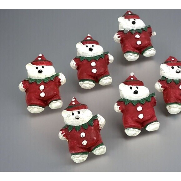 Santa Claus Button Covers Set Of 6 Resin Red White Holiday Christmas by Nony NY - Picture 1 of 6